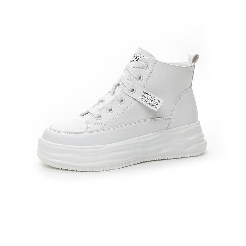 Women's Attractive Korean Platform White Sports Casual Shoes