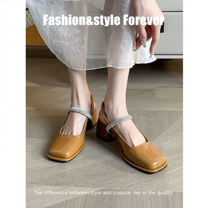 Women's Jane Back Empty Summer Closed Toe Heels