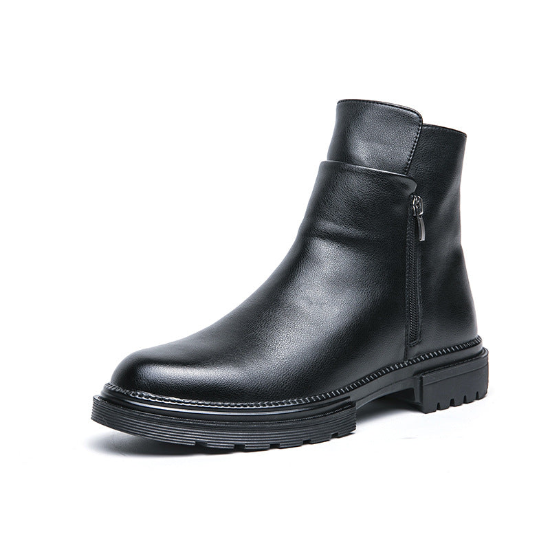 Slouchy Men's Martin British Chelsea Short Leather Shoes