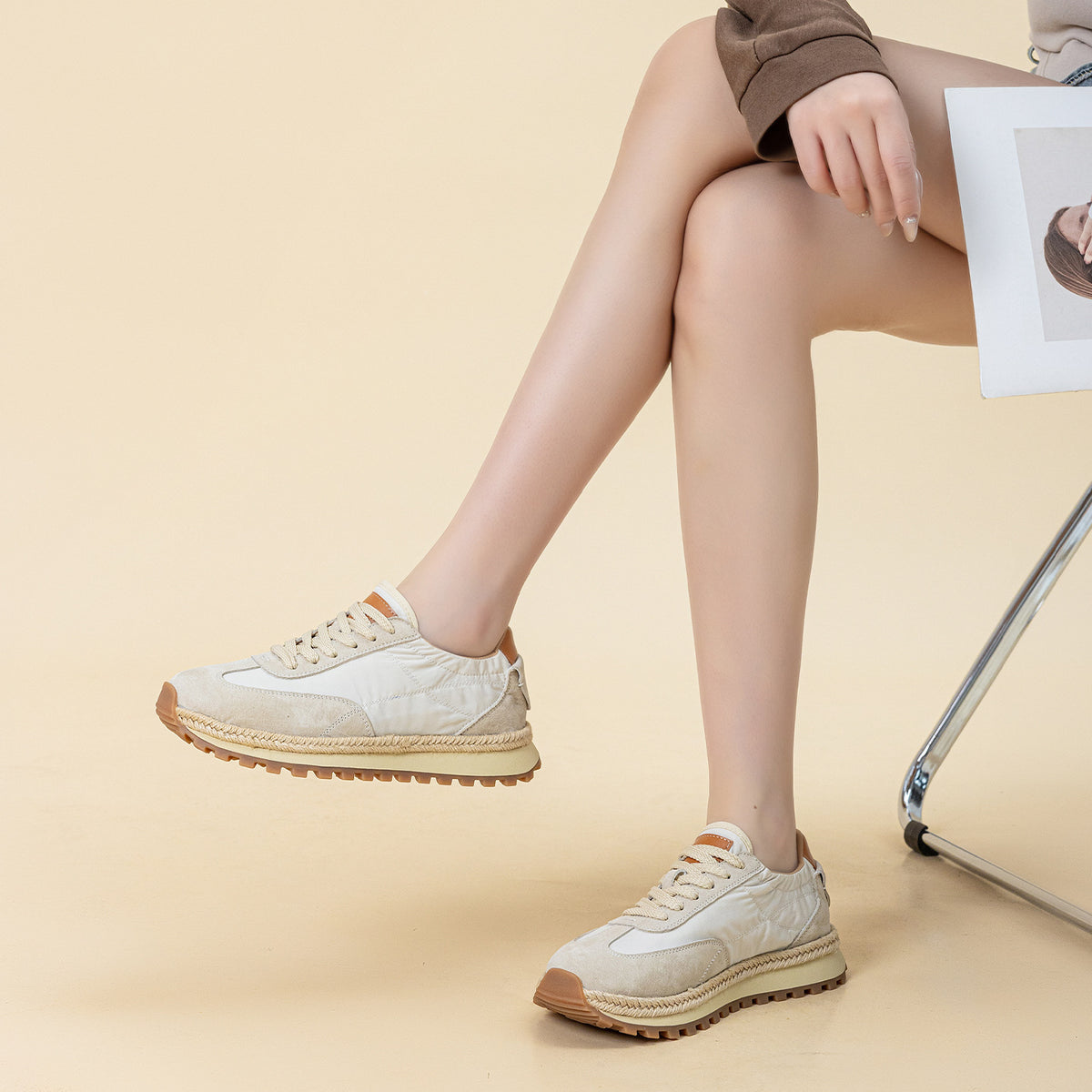 Women's Woven Breathable Genuine Cortez Summer Color Matching Women's Casual Shoes