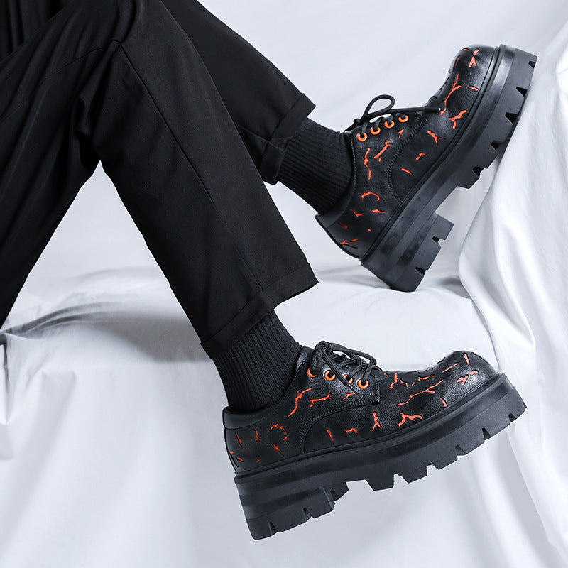Men's Design Hair Stylist Retro Color Matching Leather Shoes