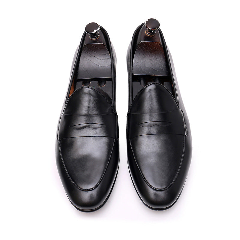Men's Belgium Slip-on Green Fashion Business Leather Shoes