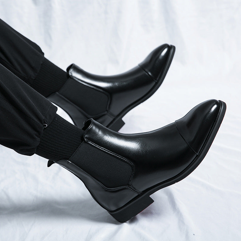 Men's Keep Warm Fashion Trends Pointed Sleeve Leather Shoes