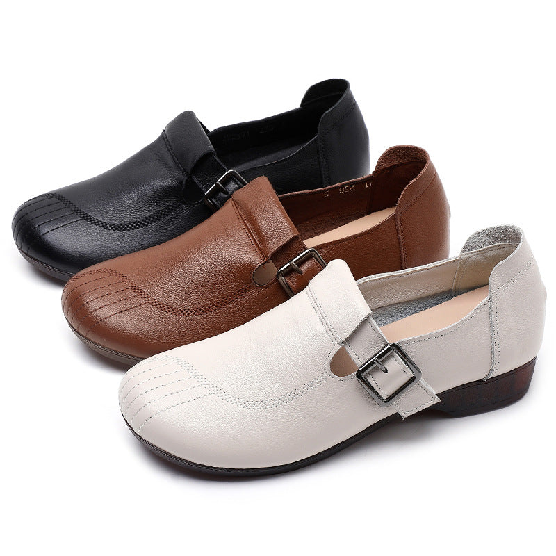 Women's Comfortable Pumps Retro Autumn First Layer Loafers