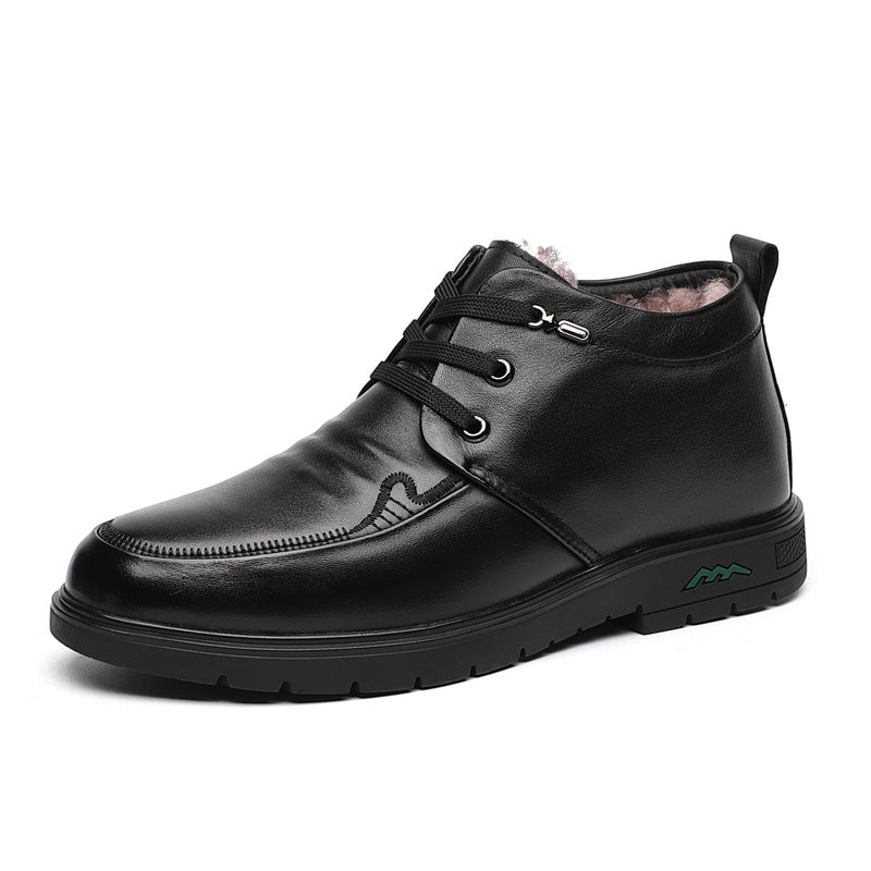 Men's First Layer Cowhide Real Wool Genuine Men's Shoes