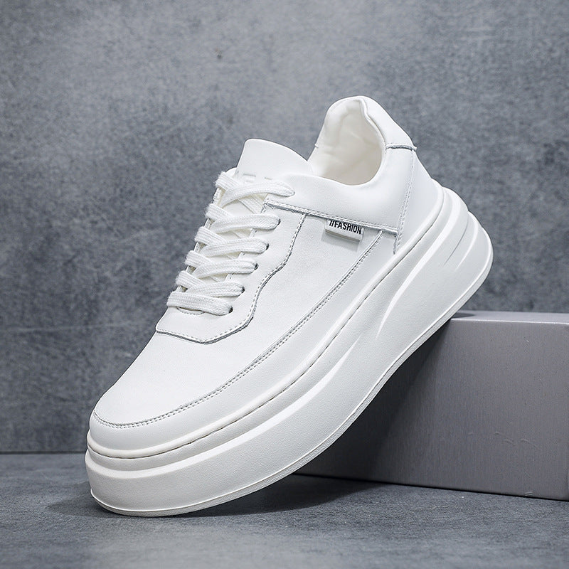 Men's Thick-soled Four-way White Heightened Simple Source Small Single Quick Men's Board Shoes