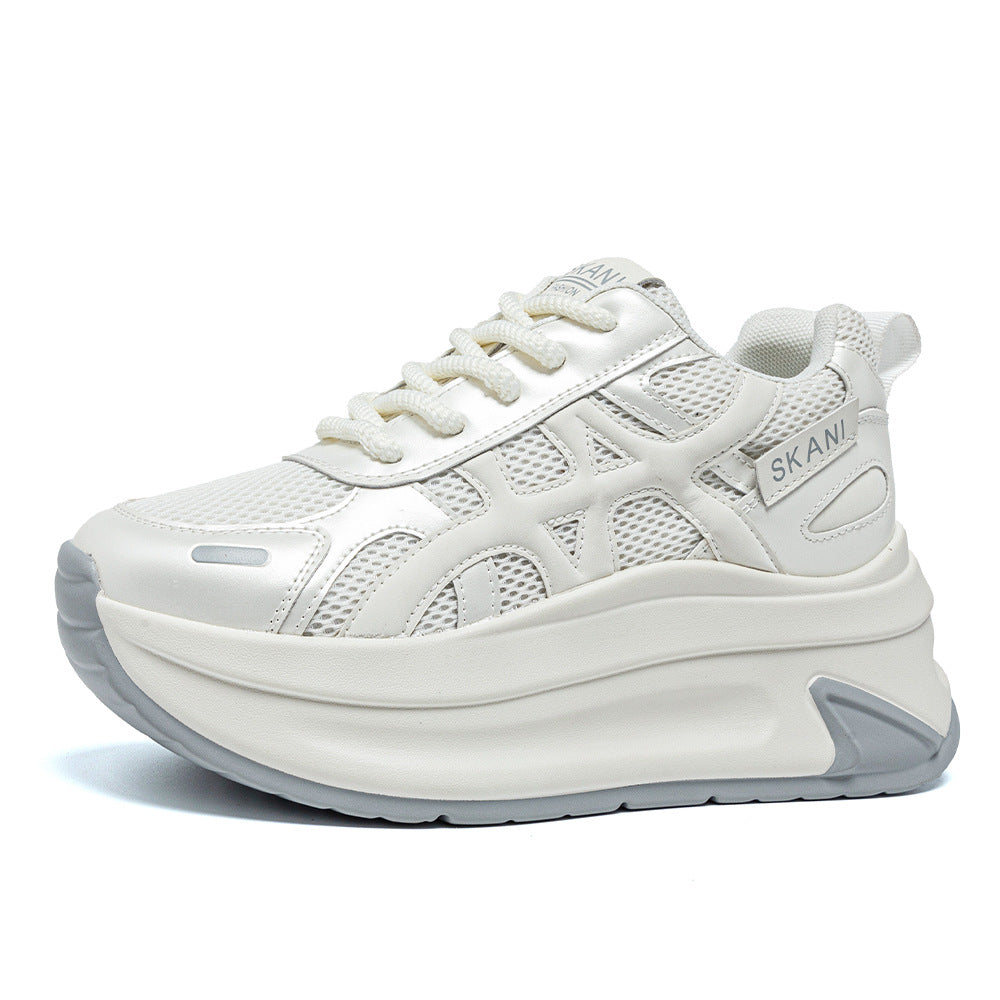 Women's Thick Sole Height Increasing Argan Small Lightweight Women's Casual Shoes