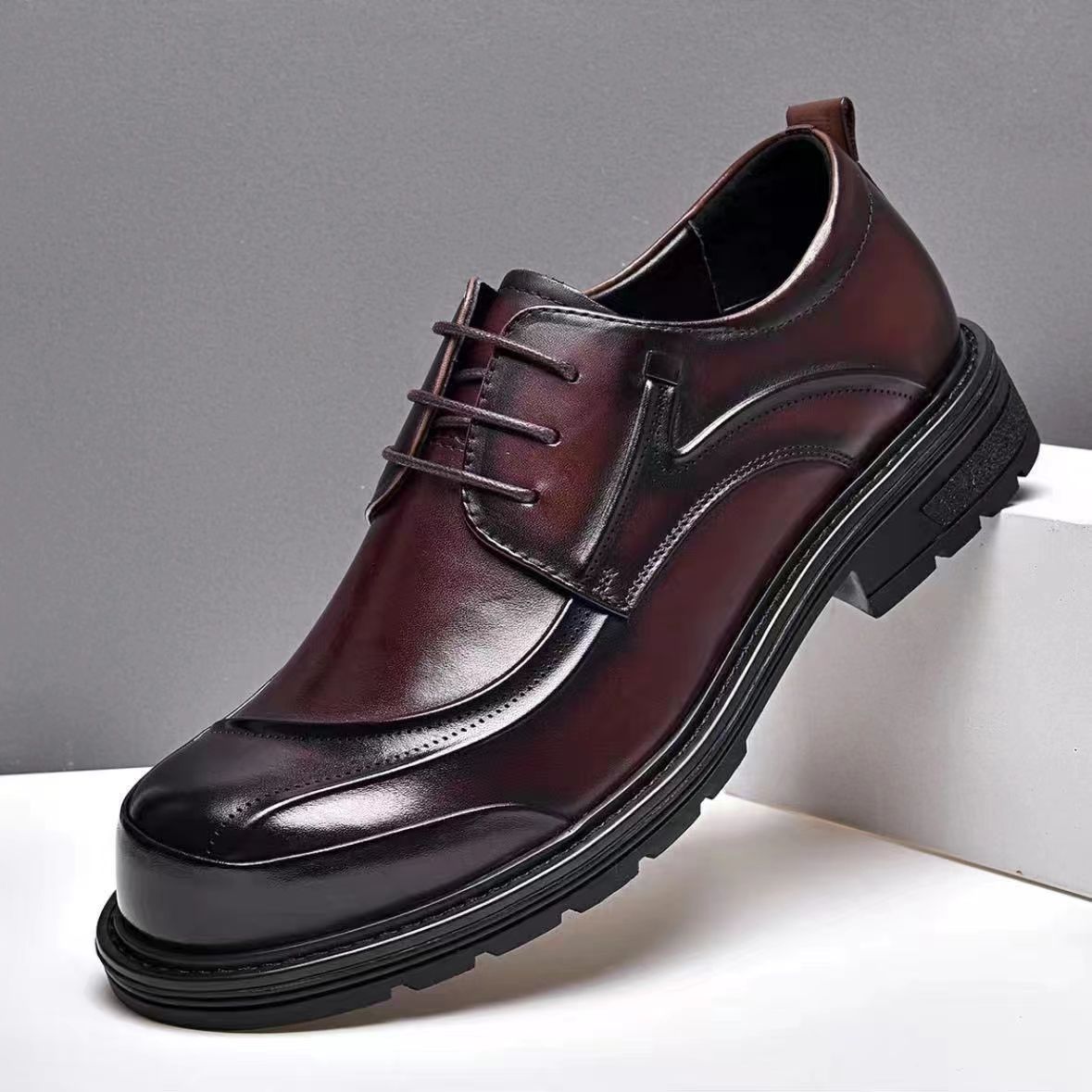 Men's Hollow Business Formal Versatile Breathable Genuine Leather Shoes