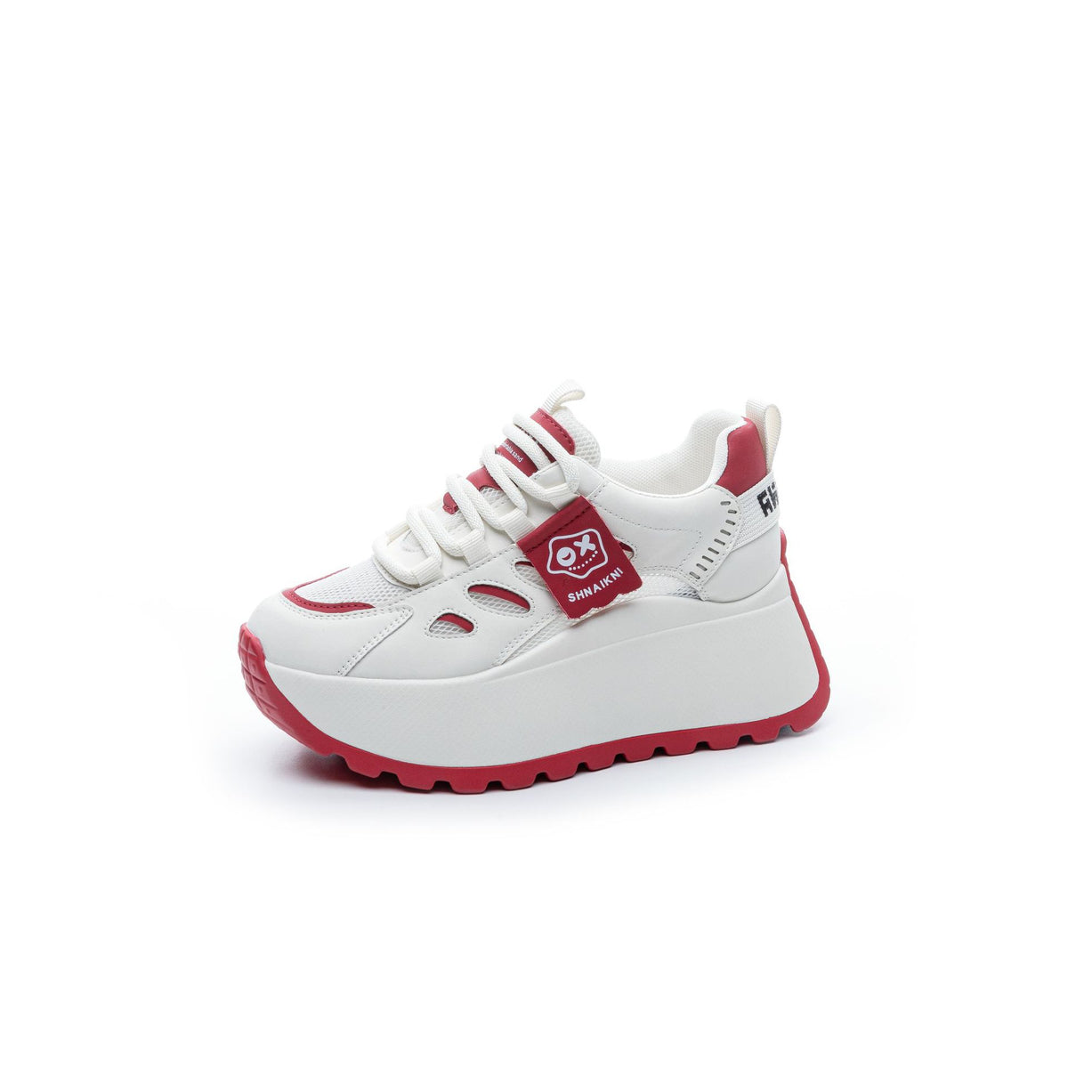 Women's Spring Height Increasing Insole Platform Dad Lace Color Block Small Men's Shoes