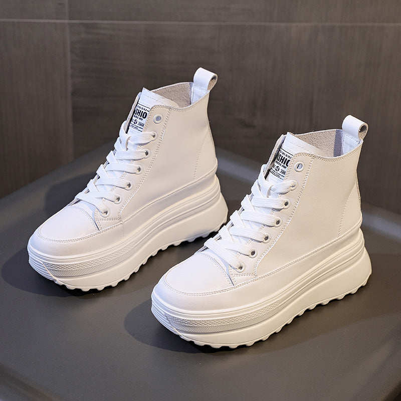 Women's Thick-soled White Platform Korean Style Height Increasing Women's Shoes