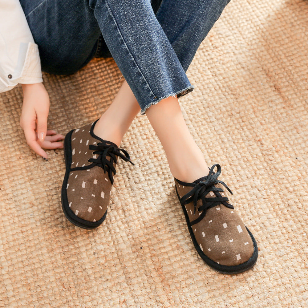 Women's Cloth Breathable Wide Toe Lightweight Cotton Canvas Shoes
