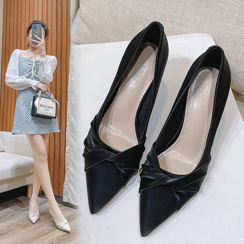 Women's Pointed Toe Letter Buckle High Stiletto Women's Shoes