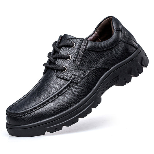 Men's Autumn Fattened Oversized Large Dad Leather Shoes