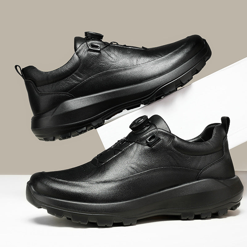 Men's Foam Bottom Business Rotating Buckle Lining European Code Standard Men's Casual Leather Shoes