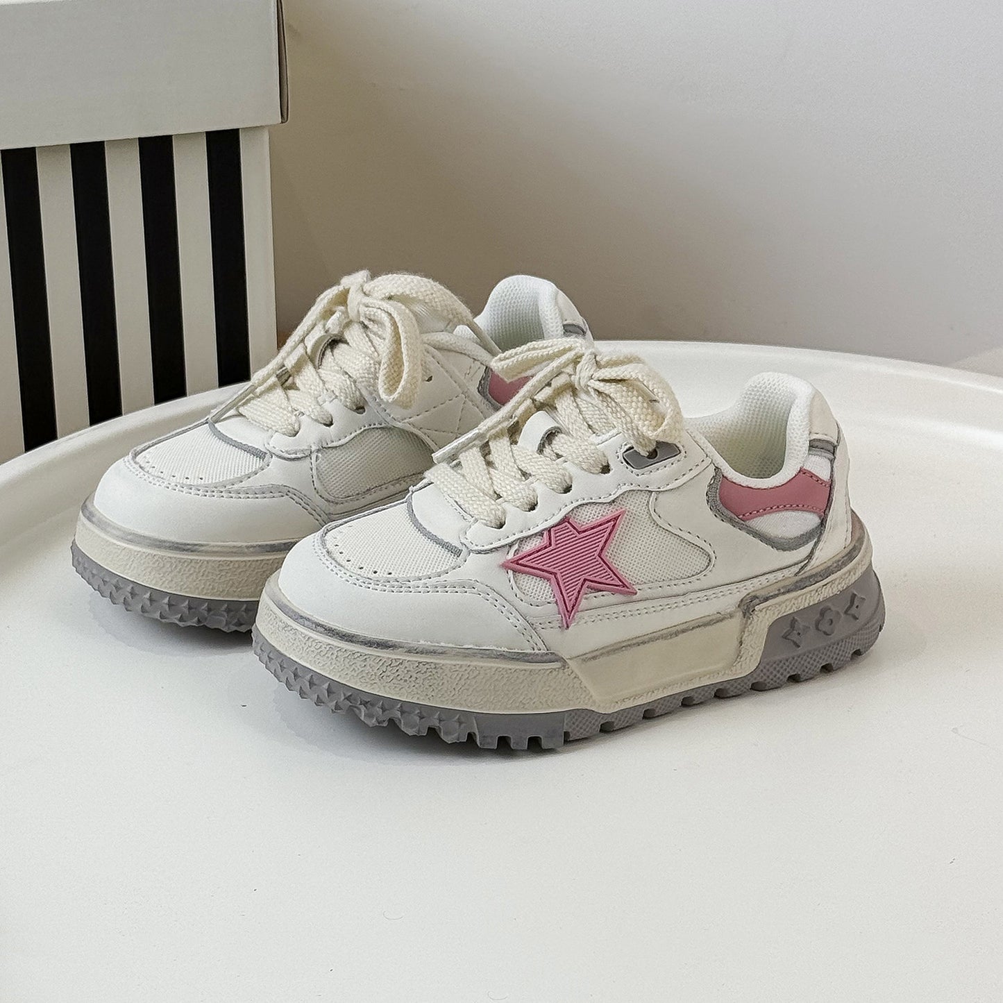 Children's Color Dirty Bottom Star Pattern Spring Kid's Sneakers