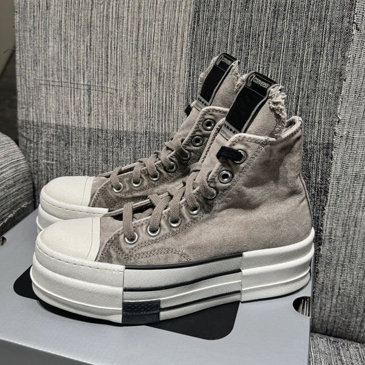 Version National Fashion Couple Washed Denim Canvas Shoes