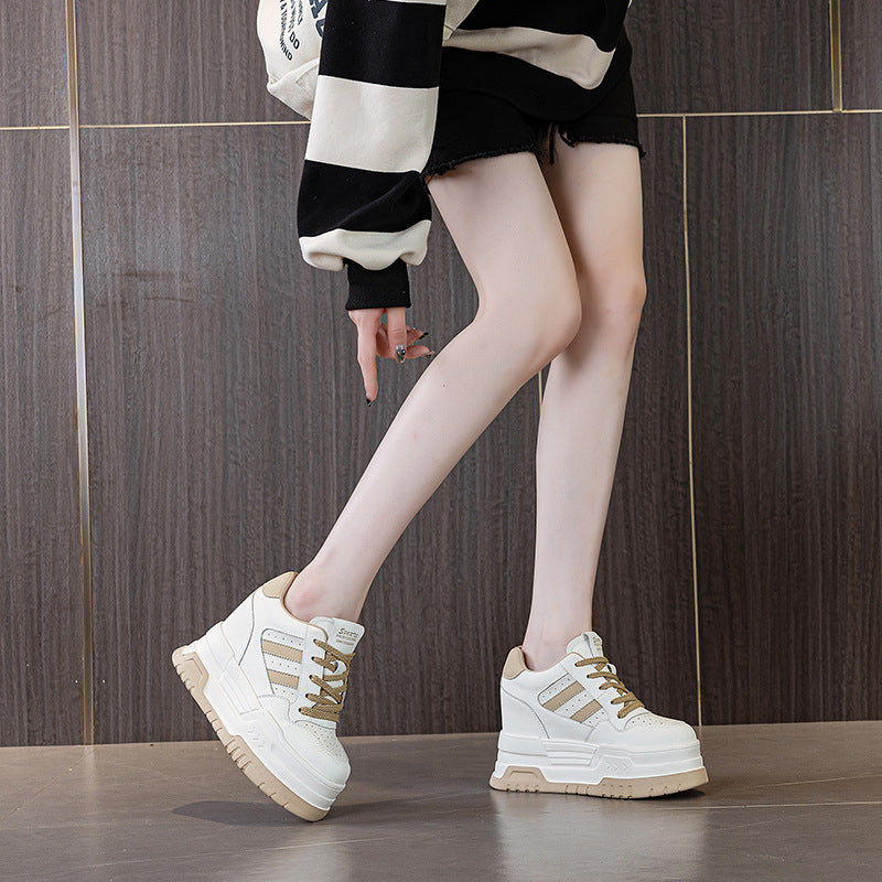 Women's Height Increasing Stylish Simple Versatile Color Casual Shoes