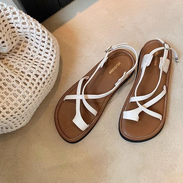 Women's Grape Mom Cross Buckle Strap Toe Sandals