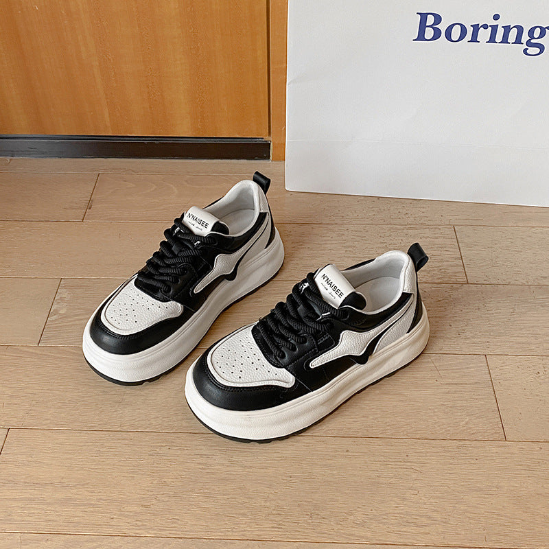 Women's Platform White Spring Round Head Leisure Casual Shoes
