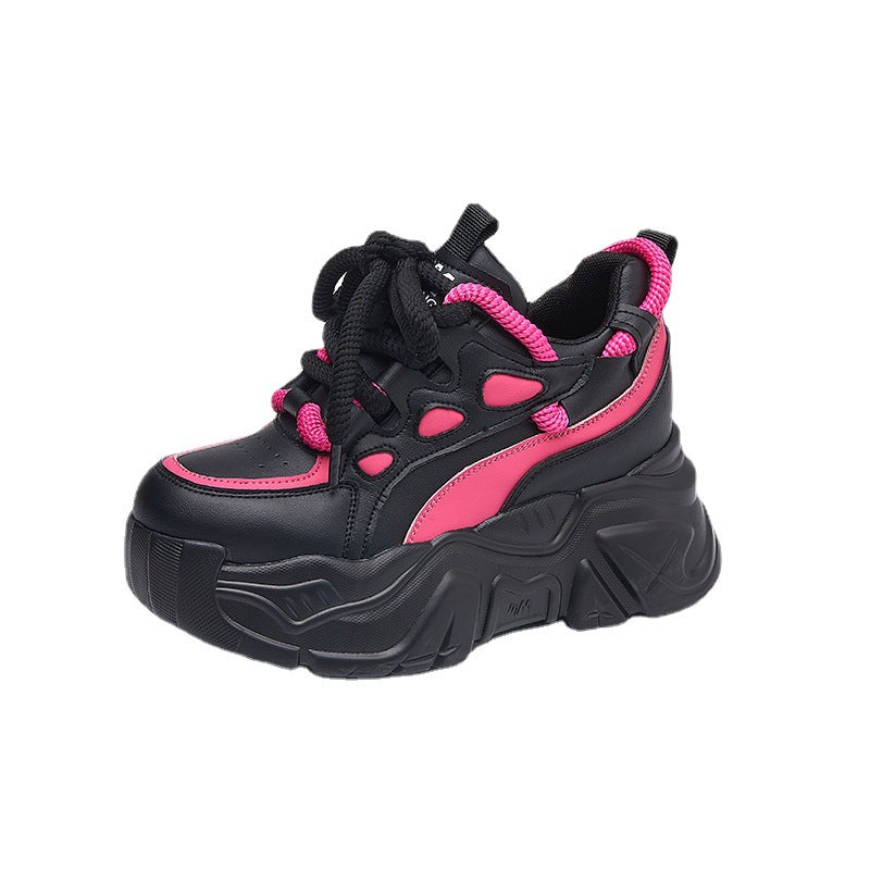 Women's Dad Height Increasing Insole Genuine Thick Sneakers