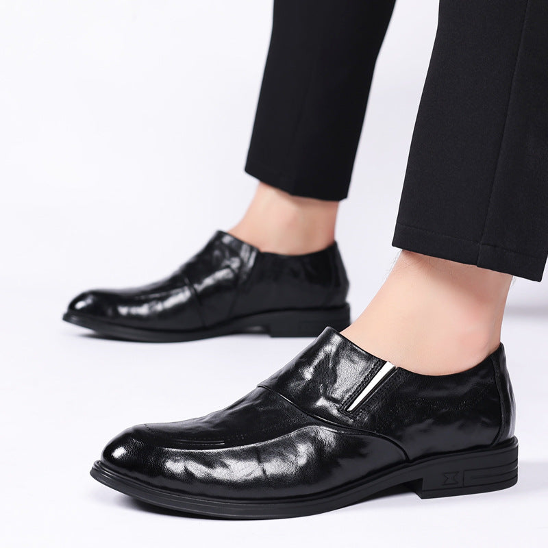 Men's First Layer Cowhide Formal Pointed Toe Men's Business Leather Shoes