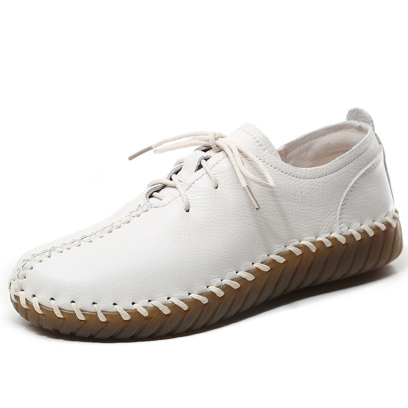Women's Spring Genuine Top Layer Cowhide Handmade Maternity Men's Shoes