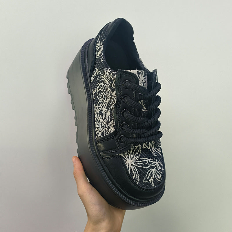 Women's Platform Chinese Irregular Jacquard Advanced Board Casual Shoes