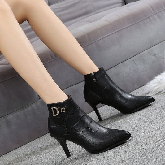 Women's Autumn Stiletto Wild Martin Professional Small Boots