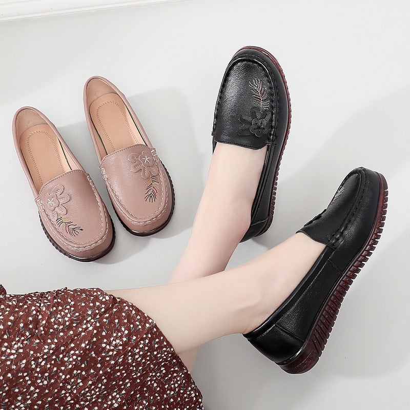 Women's Genuine Soft Bottom Elderly Flat Single-layer Women's Casual Shoes