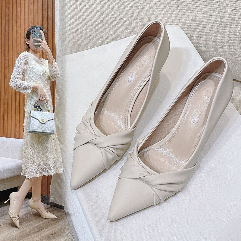 Women's Pointed Toe Letter Buckle High Stiletto Women's Shoes