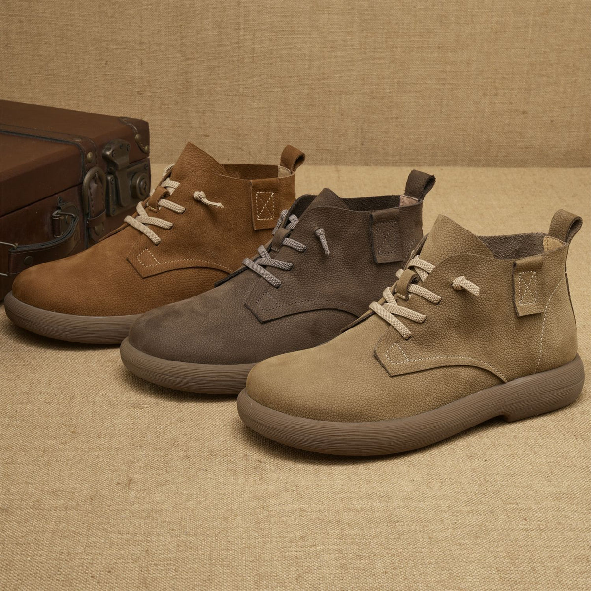 Men's First Layer Cowhide Light Bottom Front Outdoor Men's Casual Leather Shoes