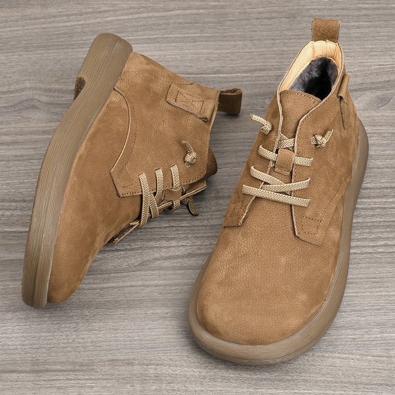 Men's First Layer Cowhide Light Bottom Front Outdoor Fashion Men's Casual Leather Shoes