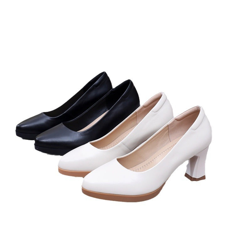 Women's High Chunky Shallow Mouth Catwalk Small Women's Shoes