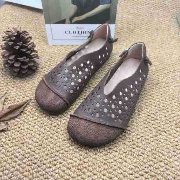 Women's & Men's Platinum Genuine Soft Bottom Hollow Hole Men's Shoes