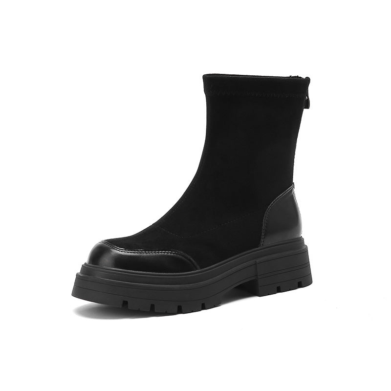 Women's Size Thick-soled British Style Martin For Round Boots
