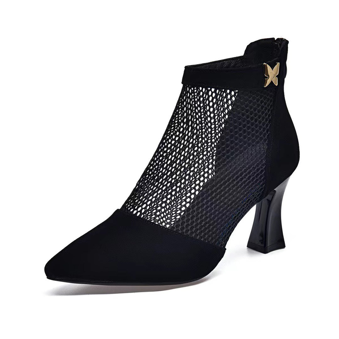 Women's Roman Spring Elegant Pointed Toe Chunky Heels