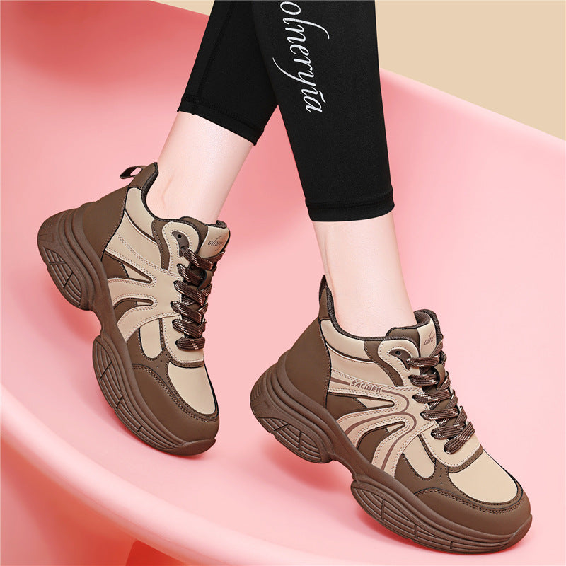 Women's Platform Dad Fashion Fleece-lined Portable Women's Sports Shoes