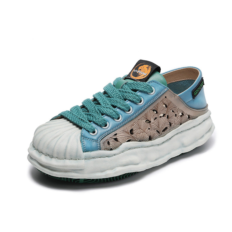 Women's Shell Toe Dissoed Hollow Hole Retro Double Sandals