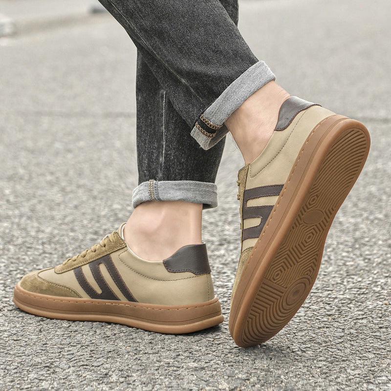 Men's Board Retro Skateboard Sports Spring Cowhide Flat Sneakers