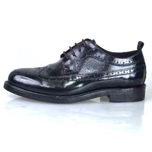 Men's Handmade Good Year Cordovan Brogue Genuine Outsole Business Leather Shoes