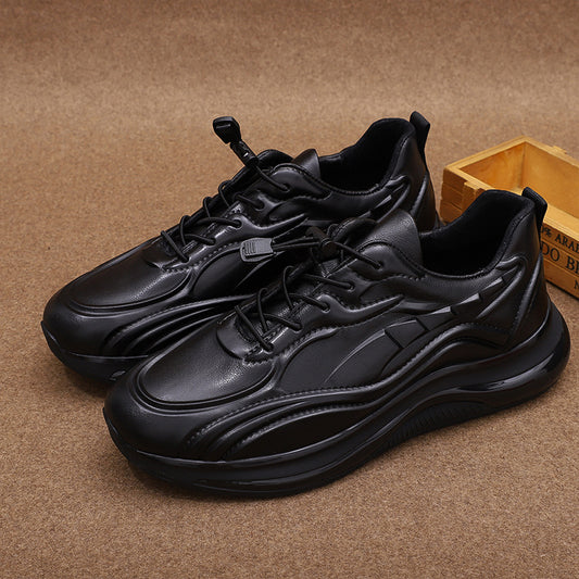 Trendy Lace Up Top Layer Cowhide Leather Shoes