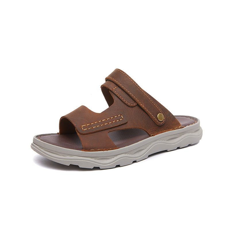 Men's Summer Genuine Comfortable Manual Stitching Breathable Sandals