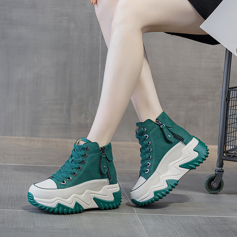 Women's Height Increasing Insole Authentic Clunky Spring Versatile Korean Style Thick Women's Casual Shoes