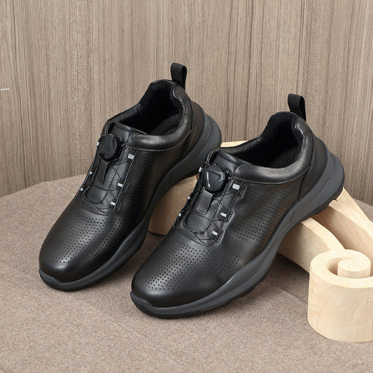 Men's Summer Genuine Cowhide First Layer Hollow Casual Shoes