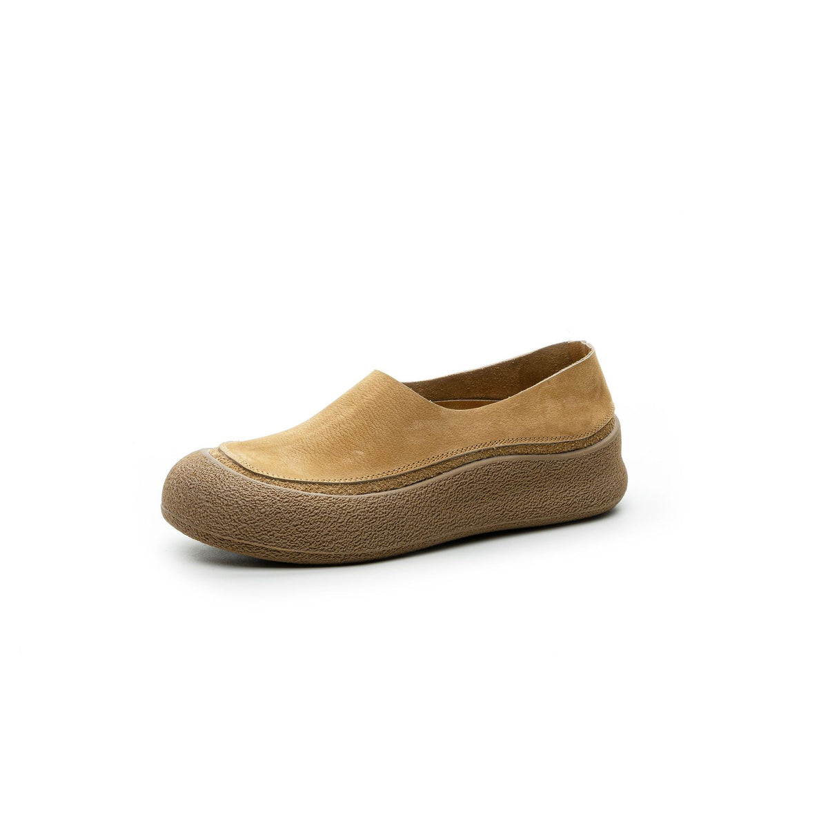 Women's Layer Cowhide Pumps Soft Bottom Surface Slip-on Lazy Flat Women's Casual Shoes