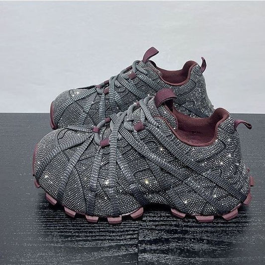 Bottom Full Diamond Dad Female Autumn Spider Women's Casual Shoes
