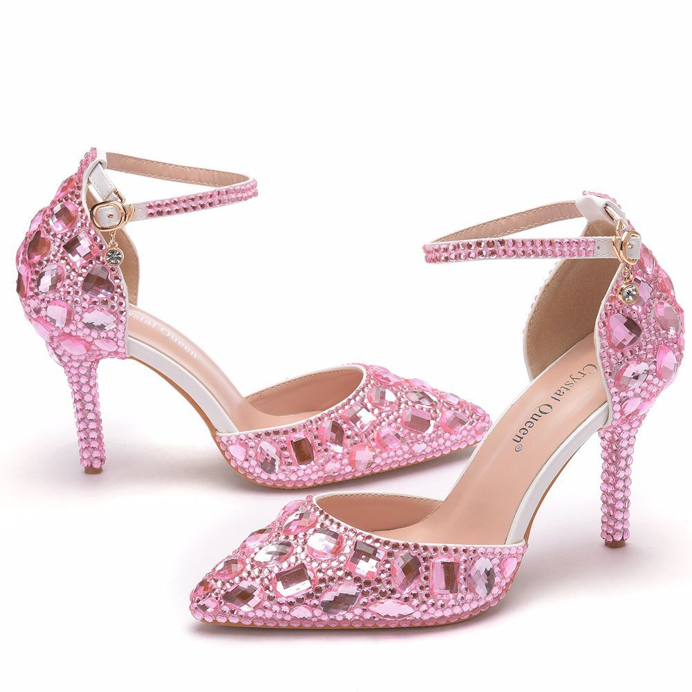 Size Rhinestone Wedding Stiletto Pointed Dinner Sandals