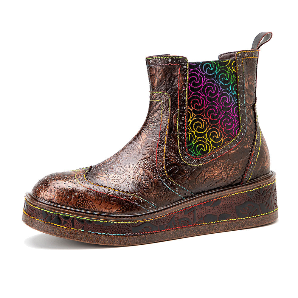Women's Bohemian Martin Ethnic Style Retro Stitching Boots