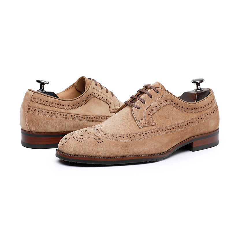 Men's British Formal Wear Reversible Flannel Rock Leather Shoes