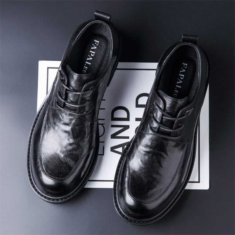 Men's Wear High-grade Authentic British Style Commuter Round Toe Leather Shoes